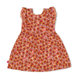 Feetje Jurk AOP - Love Peace Aloha Perzik