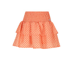 NoNo Nika AOP smocked skirt Orange Coral