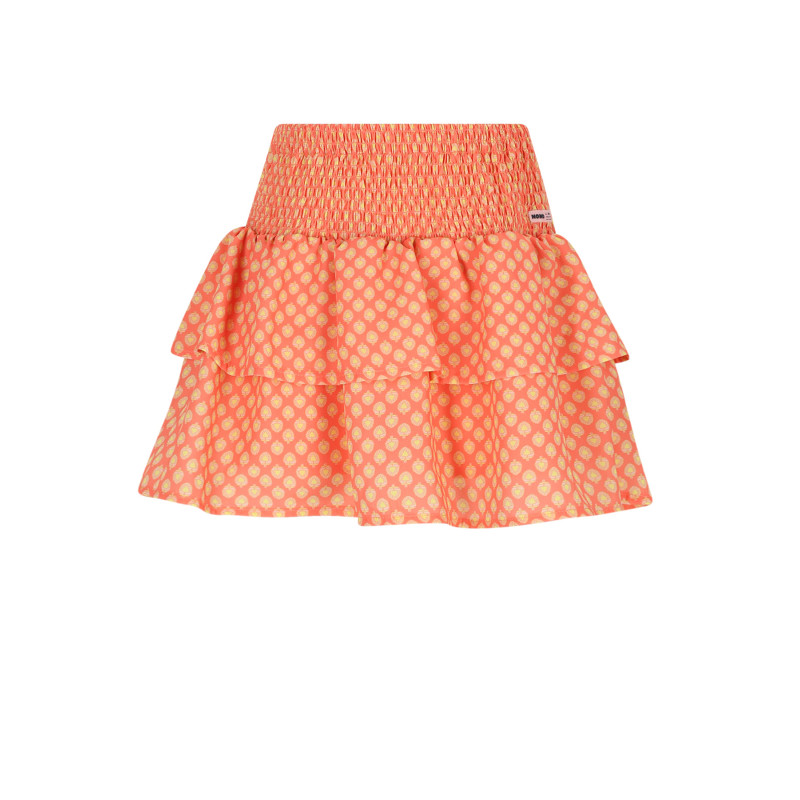 NoNo Nika AOP smocked skirt Orange Coral