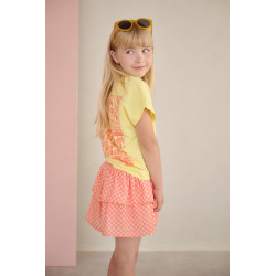 NoNo Nika AOP smocked skirt Orange Coral