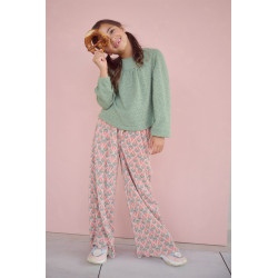 NoNo Sun Plissee Palmtree Palazzo Sage Green