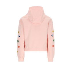 NoNo Kumy Hooded Sweater with Heart embro Pale Blush Pink
