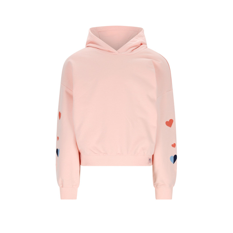 NoNo Kumy Hooded Sweater with Heart embro Pale Blush Pink