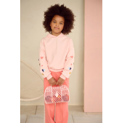 NoNo Kumy Hooded Sweater with Heart embro Pale Blush Pink