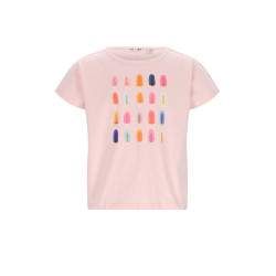 NoNo Kase Tshirt S/SL with icecream print Pale Blush Pink