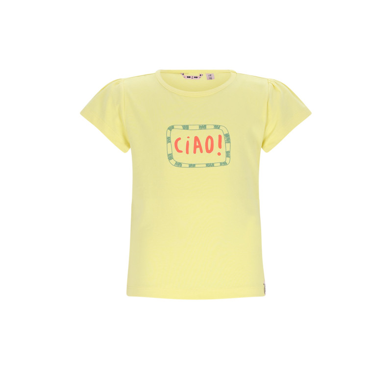 NoNo Kiss CIAO T-shirt with capsleeve Light Lemon
