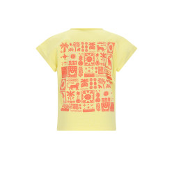 NoNo Kate Tshirt S/SL with big back print Light Lemon