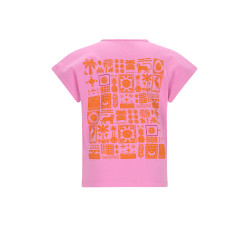 NoNo Kate Tshirt S/SL with big back print Camelia Pink
