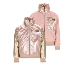 NoNo Doris Reversible Teddy Jacket Pale Blush Pink