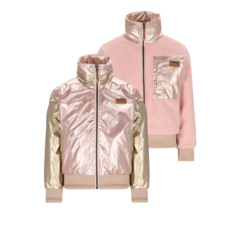 NoNo Doris Reversible Teddy Jacket Pale Blush Pink