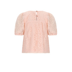 NoNo Tina Lace Top with puffed sleeve Pale Blush Pink