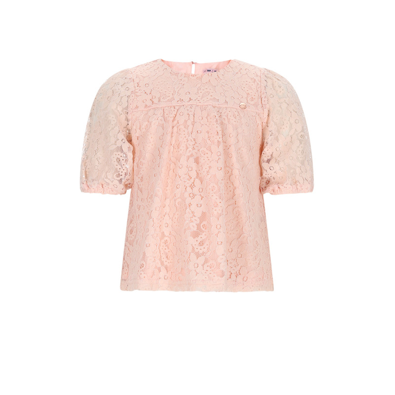 NoNo Tina Lace Top with puffed sleeve Pale Blush Pink