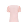 NoNo Kyoto Ribjersey Top with puffed sleeves Pale Blush Pink