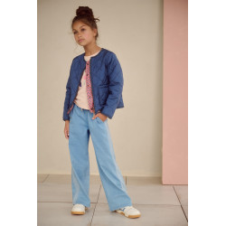 NoNo Sue Light Weight Denim Palazzo with contrast seams Dream Blue