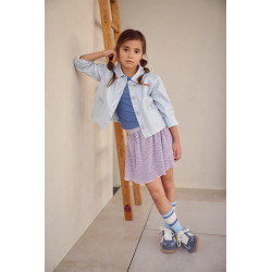 NoNo Norah Printed Plisse Skirt Ensign Blue