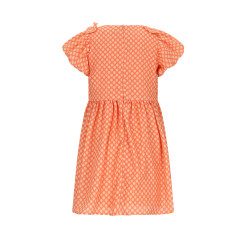 NoNo Milly AOP dress with bow detail Orange Coral