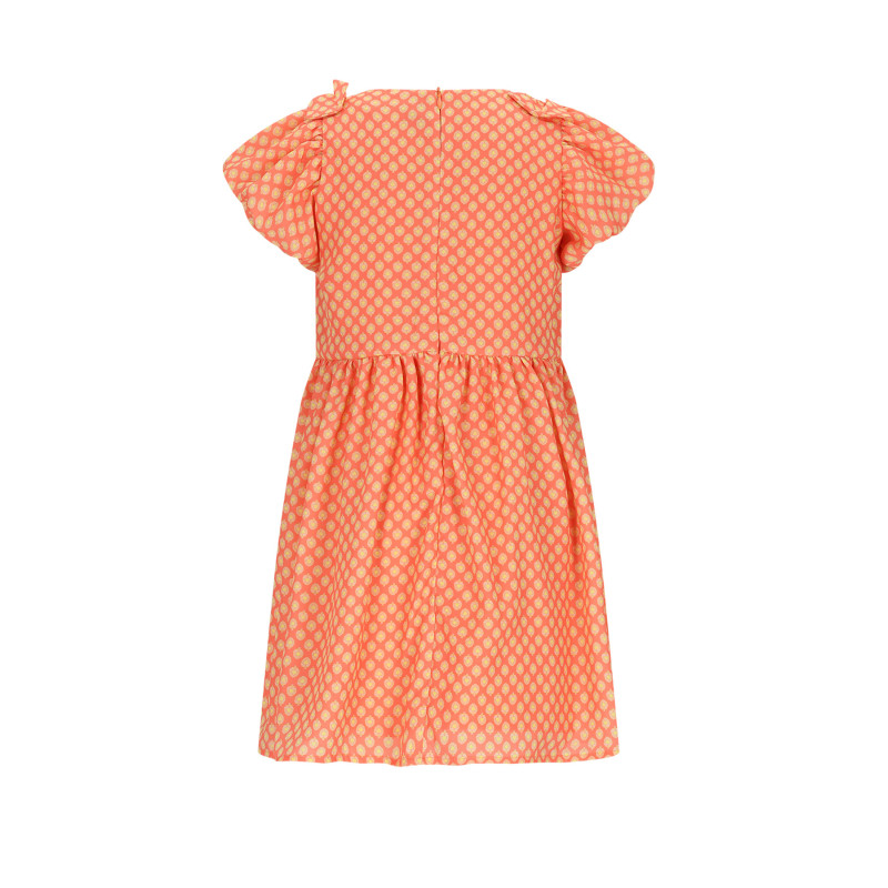 NoNo Milly AOP dress with bow detail Orange Coral