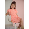 NoNo Milly AOP dress with bow detail Orange Coral