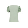 NoNo Kyoto Ribjersey Top with puffed sleeves Sage Green