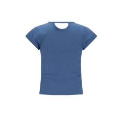 NoNo Kris RibJersey top with tape at shoulder Ensign Blue