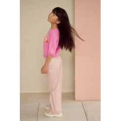 NoNo Siam foilcoated Stretch Twill Straight Leg Pants Pale Blush Pink