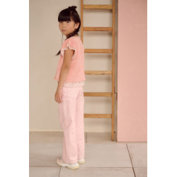 NoNo Siam foilcoated Stretch Twill Straight Leg Pants Pale Blush Pink