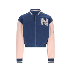 NoNo Devis Sweat zip up varsity cardigan Ensign Blue
