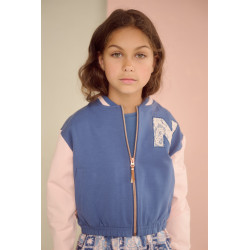 NoNo Devis Sweat zip up varsity cardigan Ensign Blue