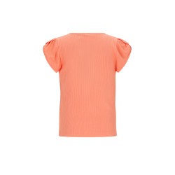 NoNo Kapri RibJersey with fancy sleeve Orange Coral