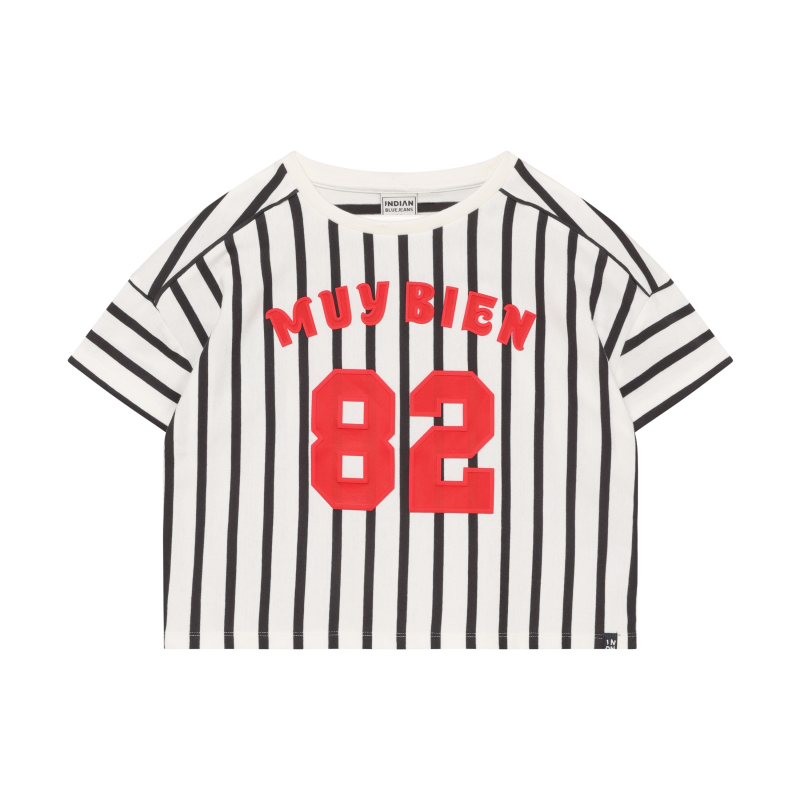 Indian Blue Jeans T-shirt Vertical Stripe White