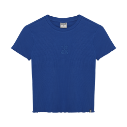 Indian Blue Jeans T-shirt Rib Cropped Blue