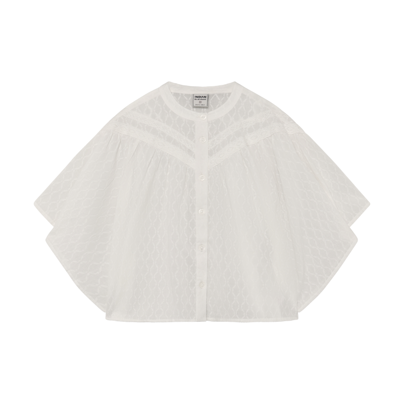 Indian Blue Jeans Shirt Wide Sleeve White