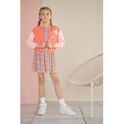 NoNo Devis Sweat zip up varsity cardigan Orange Coral