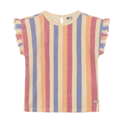 Daily Seven T-shirt Terry Striped Heather Rose