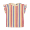 Daily Seven T-shirt Terry Striped Heather Rose