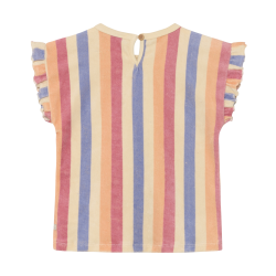 Daily Seven T-shirt Terry Striped Heather Rose