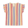 Daily Seven T-shirt Terry Striped Heather Rose