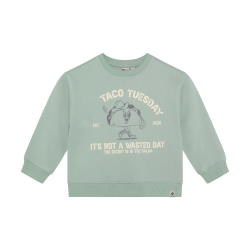 Daily Seven Oversized Sweater Print Green Milieu