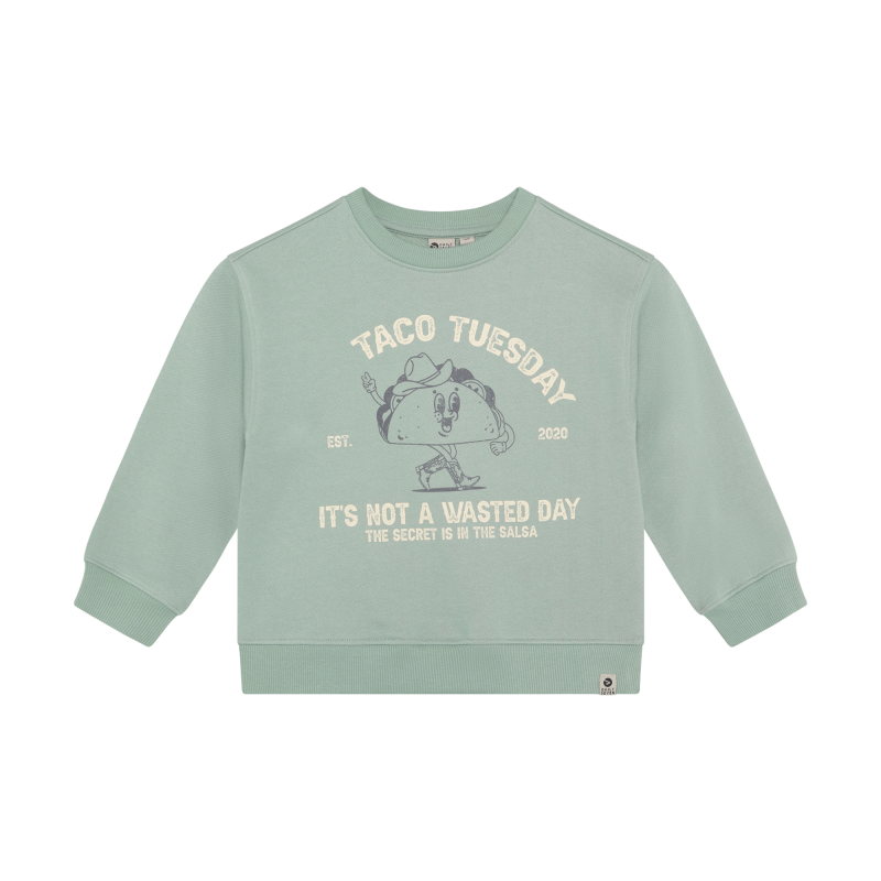 Daily Seven Oversized Sweater Print Green Milieu