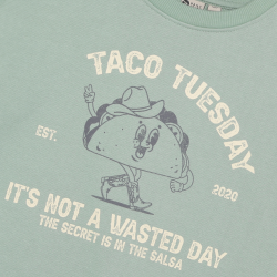 Daily Seven Oversized Sweater Print Green Milieu