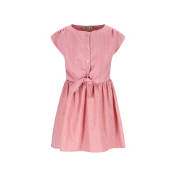 Like Flo Maika Flo girls glitter dress with knot and button closure at front Copper