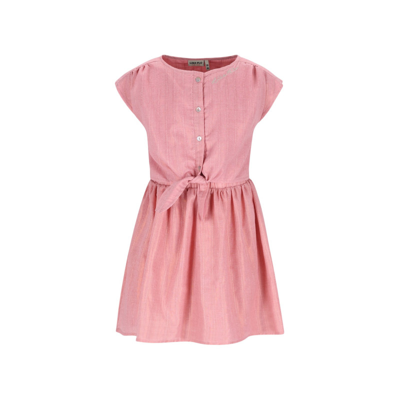 Like Flo Maika Flo girls glitter dress with knot and button closure at front Copper