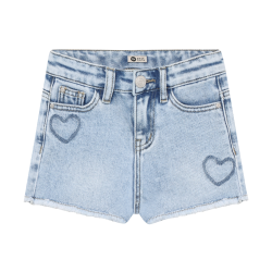 Daily Seven Denim Shorts Heart Blue Denim