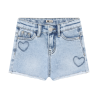 Daily Seven Denim Shorts Heart Blue Denim