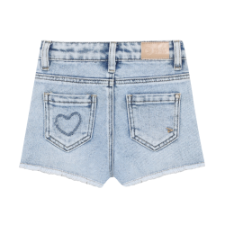 Daily Seven Denim Shorts Heart Blue Denim