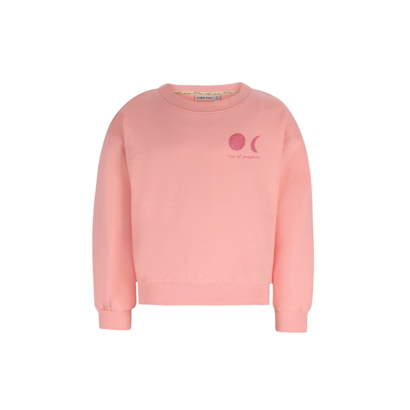 Like Flo Donnie Flo girls oversized sweater Salmon