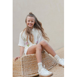 Like Flo Cecile Flo girls knotted oversized blouse Off white