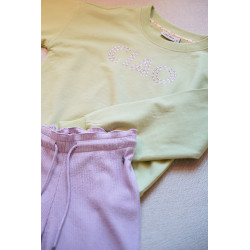 Like Flo Donnie Flo girls oversized sweater Pistache