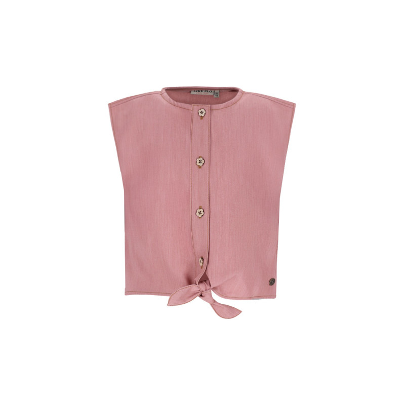Like Flo Clara Flo girls chambrey knotted top with CF closure Old pink