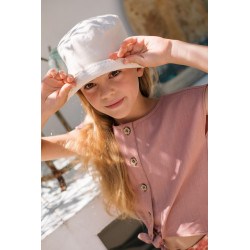 Like Flo Clara Flo girls chambrey knotted top with CF closure Old pink